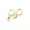 Cute 18K Gold Plated 925 Sterling Silver Plain Small Cute Animal Dolphin Hoop huggies Earrings for Women