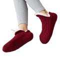 Women's Winter Home Floor Slippers Thermal Non-Slip Indoor Acrylic Spandex Knitted Socks Shoes Warm
