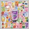 50PCS Hot-selling Cute Small Pattern Fresh Art Simple Natural Drink Sticker Ledger Refrigerator Desktop Headset Sticker