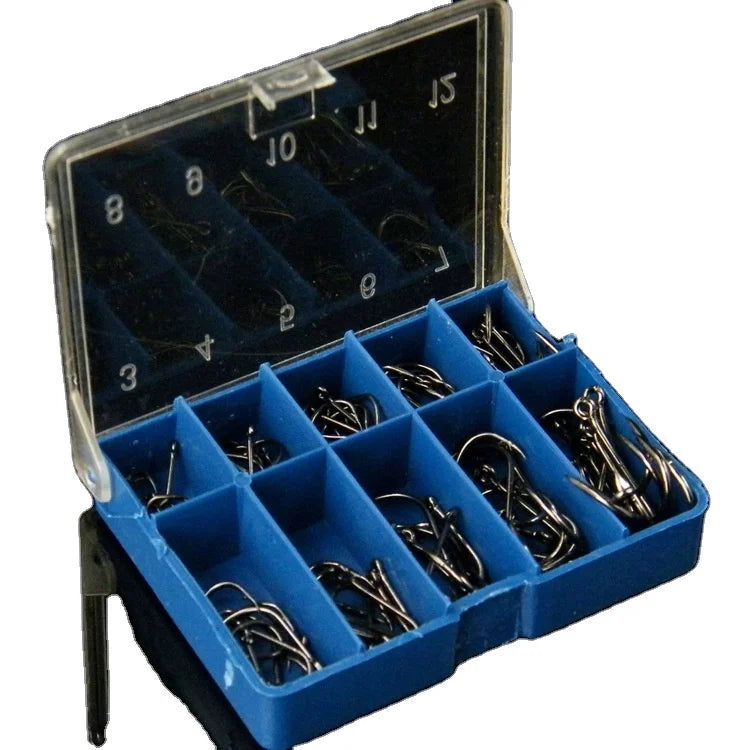 LETOYO Fishing Hooks Saltwater High Carbon Steel Hook Fishing 100pcs/box 19g/box Mixed Size #3-#12  Outdoor Barbed Fish Hook