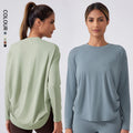SHINBENE Women's Leisure Workout Yogashirts Long Sleeve Cropped Athletic Tops Lightweight Breathable with Quick Dry Feature