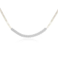 SLBRIDAL Flexible Cubic Zircon Women Girls Fashion Headband(Necklace or Belt) Soft Copper Chain Bridal Wedding CZ Hair Jewelry