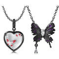 Butterfly Pendant Necklace Authentic 925 Sterling Silver Heart-shaped Pendant for Fine Necklaces Jewelry Women Accessory