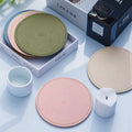 Leather  Coaster Artificial Leather Coaster Drink Coffee Cup Mat  Round Tea Pad Table Pad Holder