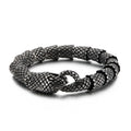 KALEN Punk Fine Jewelry Fashion Bracelets Men Stainless Steel Vivid Snake Links Bracelet Bangle