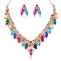 ZC096 Fashion Crystal Bridal Jewelry Set Women Rhinestones Necklace Earrings Set Wedding Jewelry Sets