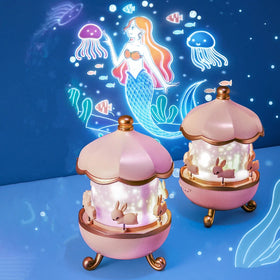 2026 Christmas Gift Dream Rolling Huts Projector Lamp With Wireless Speaker 360 Degree Rotation 12 Projection Films Customizable
