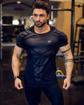 Men Breathable Quick Dry Large Type Muscle Compression T Shirt Custom Gym Fitness Running Printed Plus Size Men's T Shirts