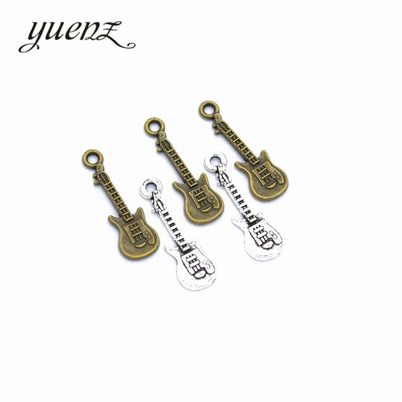 YuenZ Guitar Charms Tibetan Silver Bronze Pendants Antique Charm Jewelry Making DIY Handmade Craft 24*8mm P116