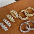 2024 New Fashion High Quality Jewelry 925 Sterling Silver Luxury Queen's Crown Zircon Gold Plated Hoop Earring Jewelry for Women