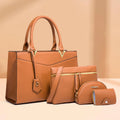 2026 New Trendy Vegan Leather Bags Luxury Women Shoulder Hand Bags for Women Tote 4pcs Handbag Set