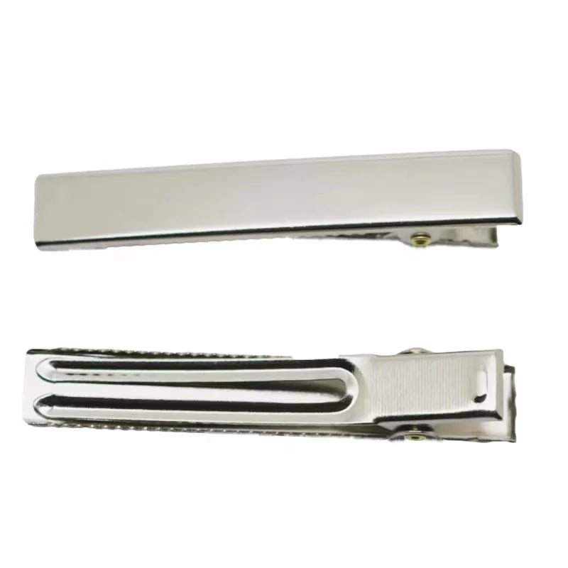 Metal Flat Double Prong Alligator Hair Clip Barrette for DIY Accessories