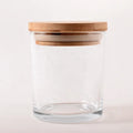 Recycled 220ml clear Jar Aromatherapy Candle Cup Candle Holder 200ml Glass Jars for Candle Making with Wood Lids