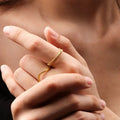 Chris April in Stock 316L Stainless Steel PVD Gold Plating Rope Triplet Ring