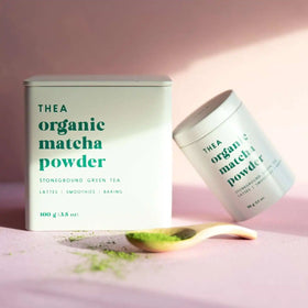 White Metal Cans of Matcha Spices Square Metal Canister Small Tin Box for Matcha Storage Tea Tin Can Tea Canister