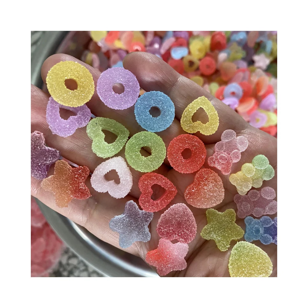 Resin Love Peach Sugar Hollow  Heart Soft Candy Resin Patch DIY Handmade Jewelry Making Accessories