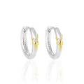 WMET582 Minimalist S925 Sterling Silver Gold Earrings Color Separation Geometric Round Circle Hoops Fashion Fine Jewelry