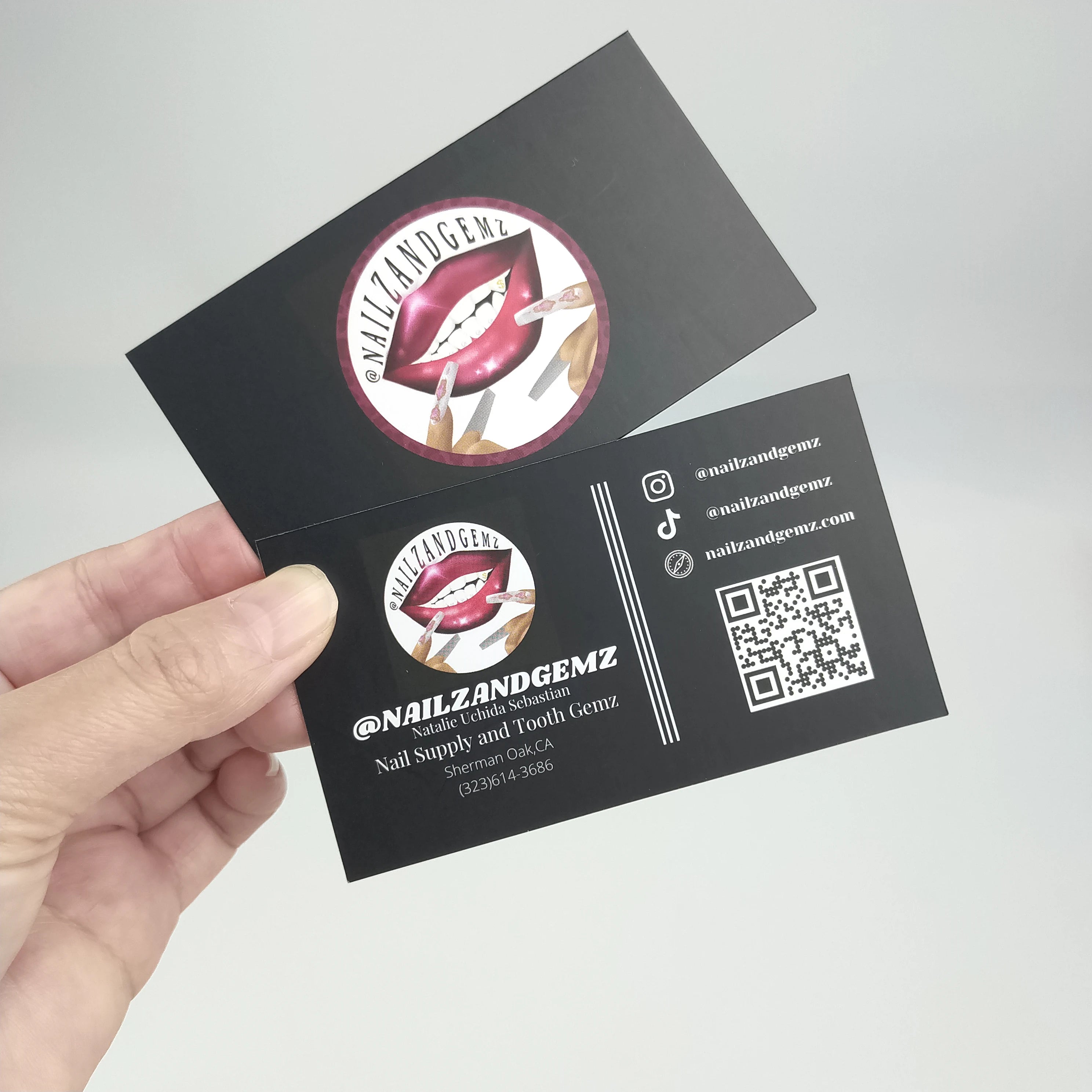 5x9cm Factory Custom Size Small Business Card Printed Paper Greeting Card Thank You Card Postcard for Nail Salon