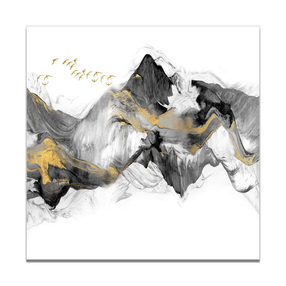 Abstract Gold Mountain Landscape Poster Canvas Wall Watercolor Picture Art Decor Oil Painting on Canvas Posters Prints Picture
