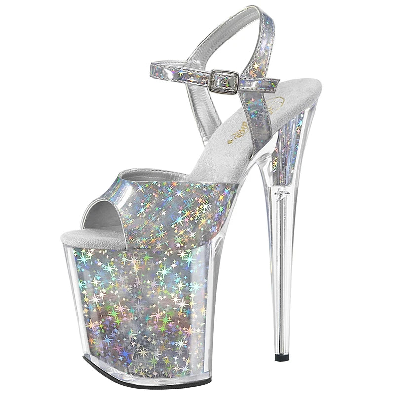 New Summer Sandals Nightclub Pole Dance Shoes Show 8 Inch Crystal 20 CM High Heeled Women's Platform Sandals