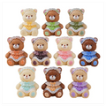 3D Cartoon Cute Figurines Resin Bear Christmas Wedding Cake Topper Sculpture Valentine's Day Ornament Snow Globe Ball Decoration