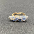 Custom Natural Stone Amethyst Raw Stone Blue Crystal Ring DIY Crystal Stone Live Rose Quartz Raw Ore Wire Wrap Ring for Women