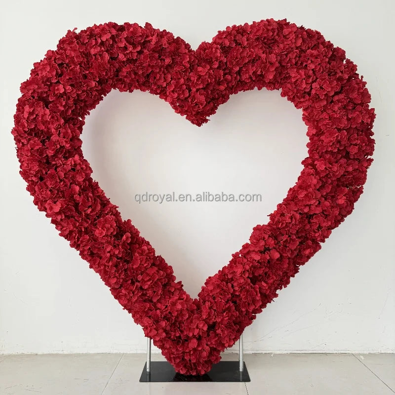 Wholesale Heart-Shaped Artificial Flower Arch Red White Roses for Wedding Graduation Mother's Day Christmas New Year Decorations