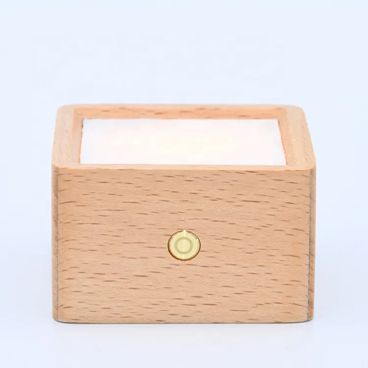 2024 Modern Style 3D LED Acrylic Night Light Wood Squares Base Decorative Table Bedside Lamp for Living Room Residential Use