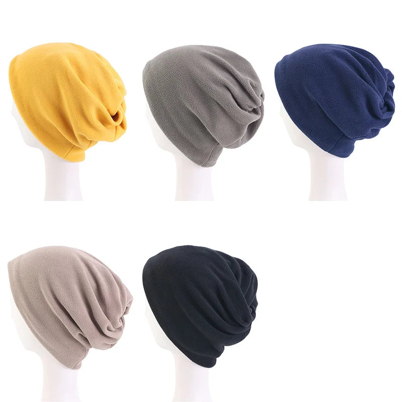 Wholesale Custom Logo Hair Accessories Soft Stretchy Beanie Dome Cap Head Wrap Turbans Hijab Solid Color Turban for Women Men