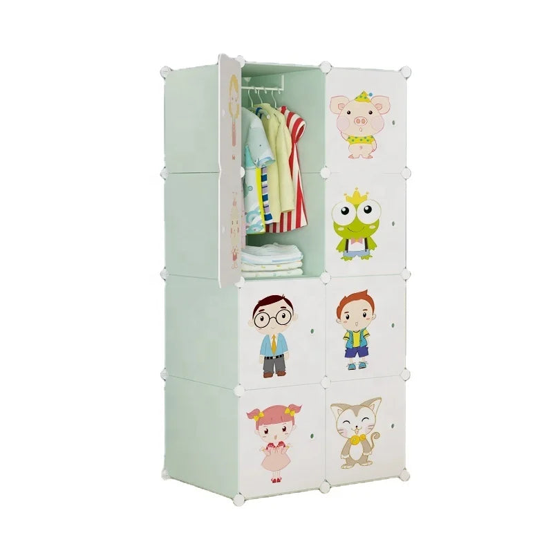 Factory Wholesale Modern Detachable Plastic Wardrobe DIY Plastic Home Furniture Combination Cabinet
