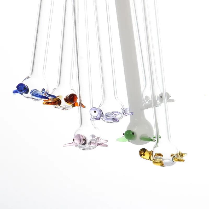 Party Glass Drinking Straws 1 Piece Customized Glass Pipe Bar Accessories for Free Custom Glass Straw with Turtle Christmas