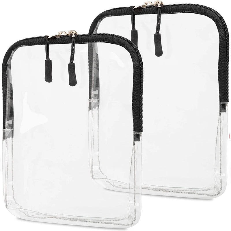 Large Capacity Transparent Toiletry Bag Zipper Clear Cosmetic Bag Carry on Travel Storage Bag