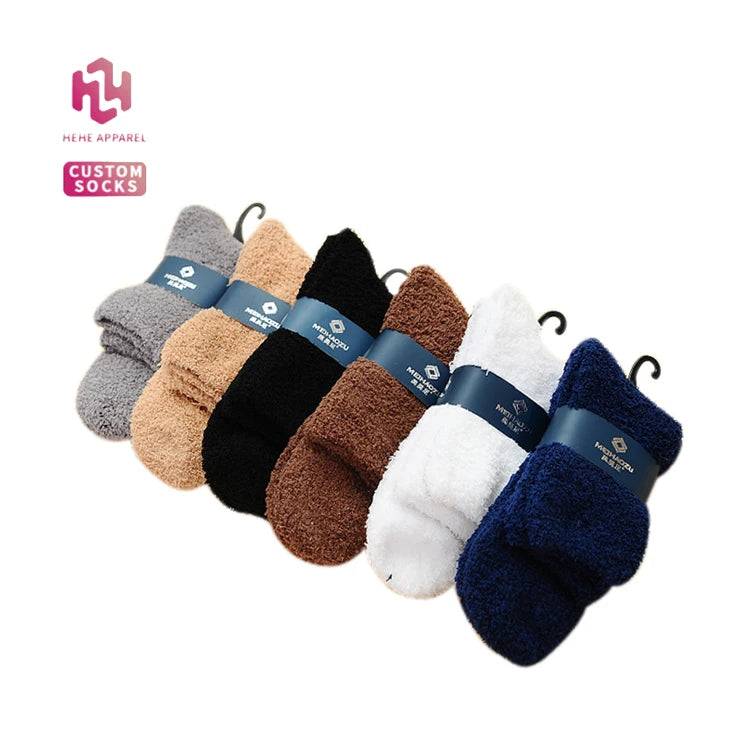 HeHe Fuzzy Socks for WoMen Microfiber Plush Sleeping Socks Soft Thick Warm Fluffy Cozy Winter Christmas Socks