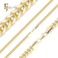 FJ Fallon Fashion Jewelry Chevron Foxtail Chain Plated in 14K Gold Brass Based