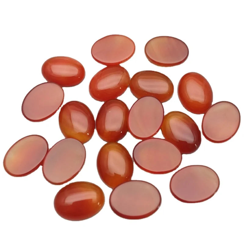 HZ Loose Gemstones Oval Red Agate Cabochons 15*20mm Crafts