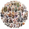 50pcs Cartoon Winter Animals Cute Sticker Packs for Material Decoration Ledger Guitar Suitcase Can Be Diy Decoration