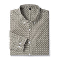 RNSHANGER Trends Casual Long-sleeve Shirts for Men Regular-Fit Button-Down Fashion Print Shirt 100% Cotton Social Male Shirt