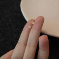 Simple Mini Hollow Star Shaped Stud Earrings Women Girls 925 Sterling Silver 18K Gold Plating Trendy Wedding Party Gift