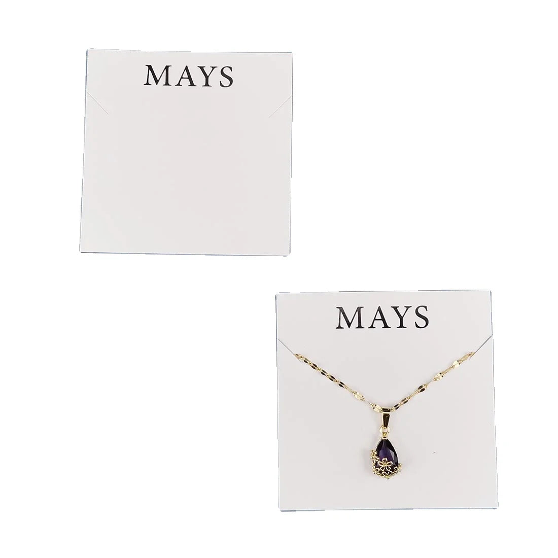 Custom Logo White Paper Jewelry Container Necklace Display Card and Earring Card Holder
