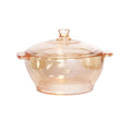 Modern Design Mini Size Amber Glass Pot with Glass Cover and Double Ears Factory Wholesale Machine Made