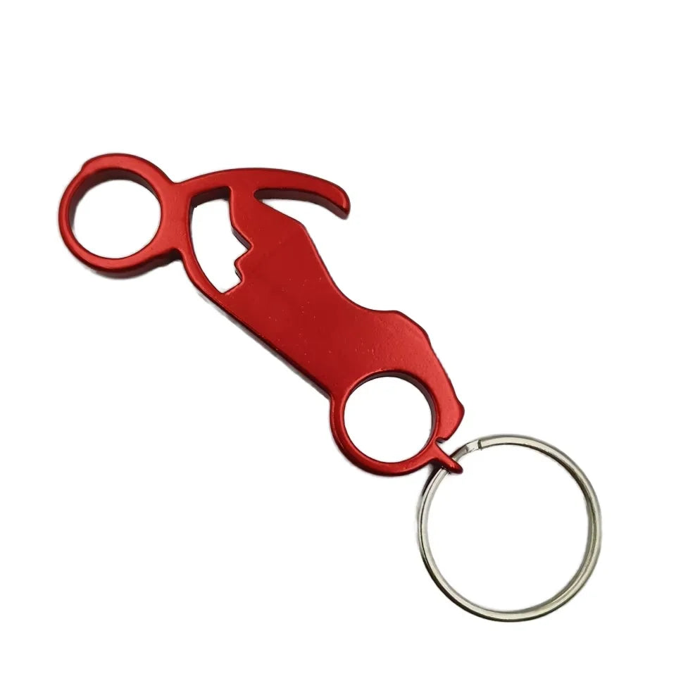 Custom Logo Laser Engrave Sports Fashion Themed Aluminum Alloy Motorcycle Design Metal Bike Promotional Sports Beer Opener