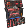 With hang Tool Sets 7 Drawers Workshop Tool Cabinet With Side Door Caster and Side Tray Tool Cabinet Trolley