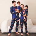 Comfortable Cotton-like Elastic Waist Knitted Matching Set Sleepwear Adult Kids Family Autumn/Spring Christmas Pajamas