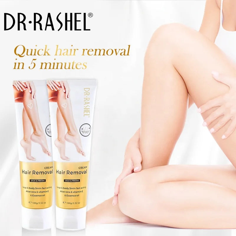 DR RASHEL Aloe Vera Vitamin E Oil Bikini Under Arm 5 Minutes Hair Remover Cream for Female