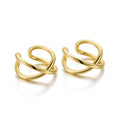 Designer 925 Sterling Silver Cross Geometric 18K Gold Plated Ear Cuff Fashion Clip Earrings for Women Wholesale