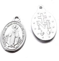 60pcs Our Lady Medal Floral Rosary Centerpiece Cross Jesus Virgin Mary Catholic Alloy Crucifix Charms12mmx20mm