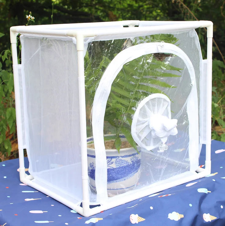 40x30x40cm PVC Reptile Cage Plastic Stable PVC Frame Insect Cage Foldable Mosquito Mesh Cages
