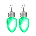 Fashion LED Light Bulb Dangle Drop Earrings Color Bulbs Light up Dangling Charm Glow in the Dark  for Women Party Festival