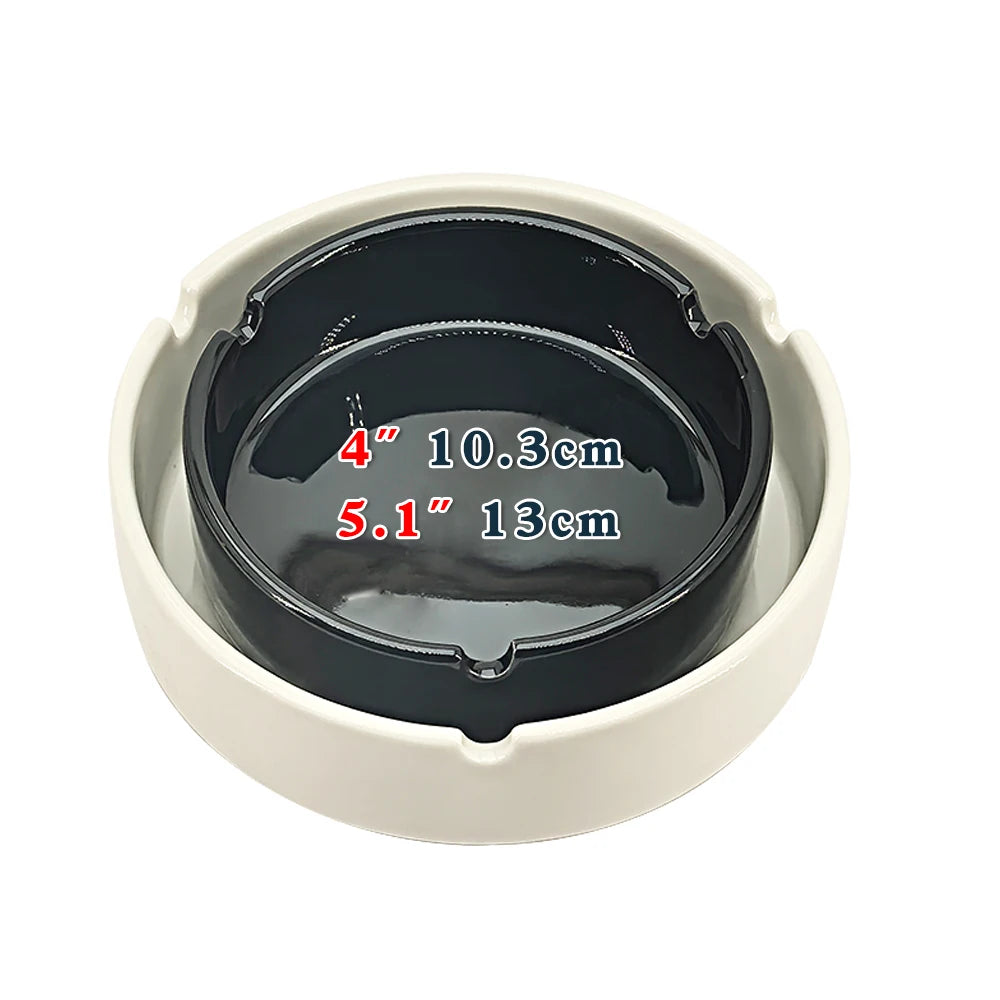 10 Pcs Custom logo Porcelain Round 4" 5" Ashtray  White Black Multicolor in Stock With Box Personalized Ashtrays Factory Low MOQ