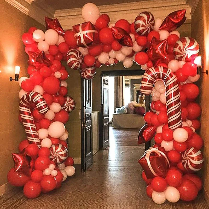 O-013C Factory Wholesale Red Color Merry Christmas Foil Balloons Set for Christmas Birthday Party Decoration